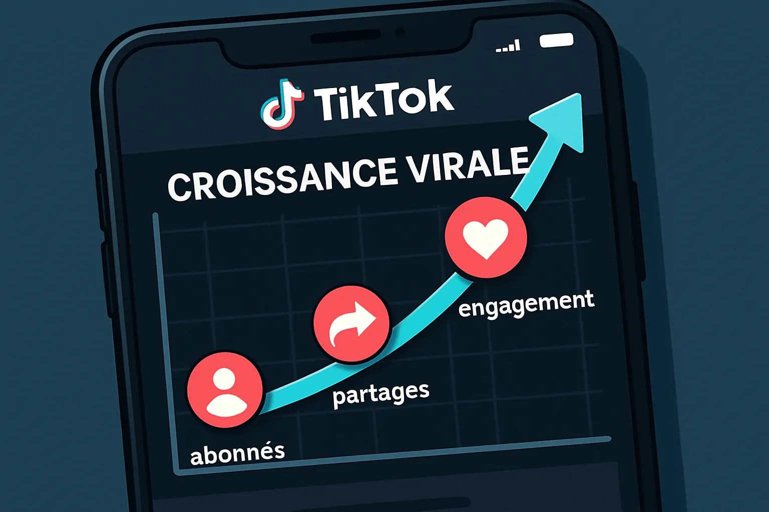 Un graphique illustrant la viralité sur TikTok.