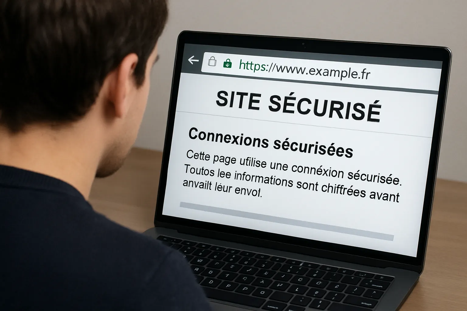 Un utilisateur vérifiant la sécurité d'un site web.