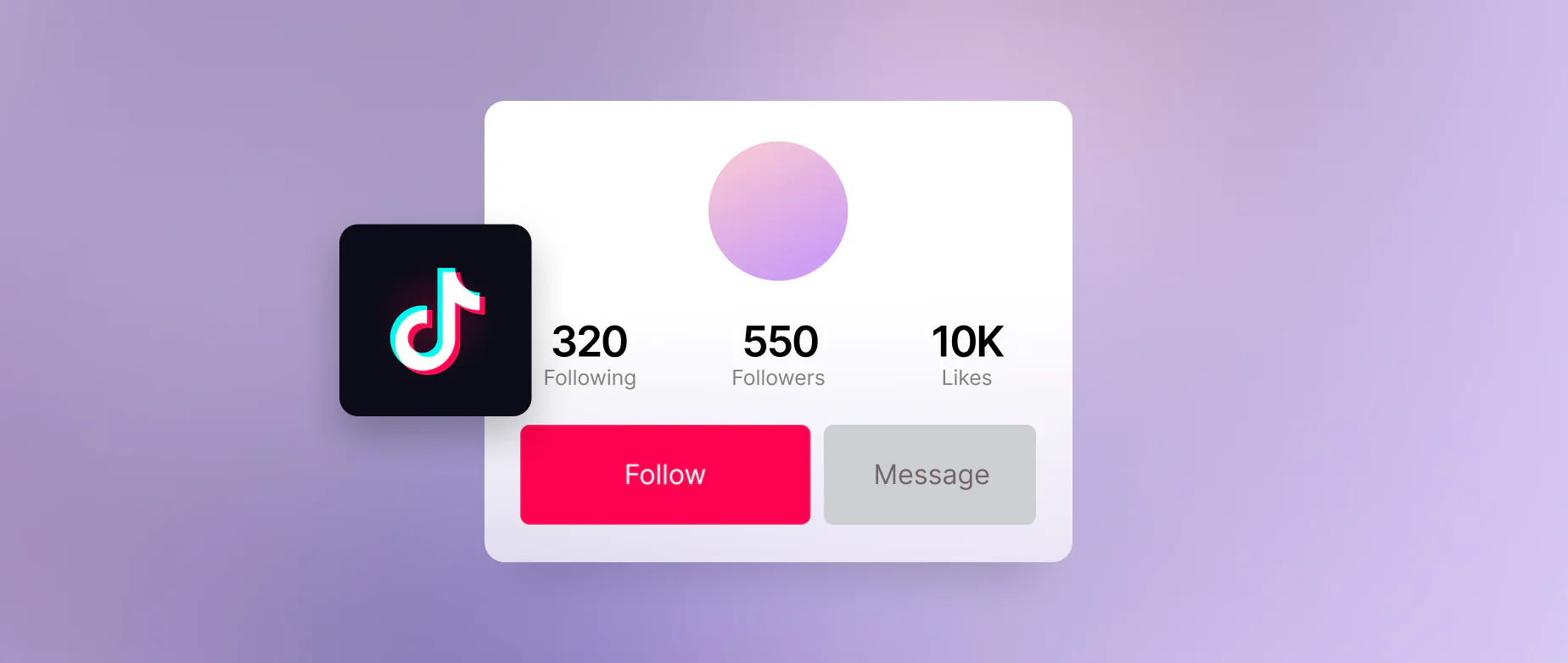 Compte Tiktok avec 550 abonnés
