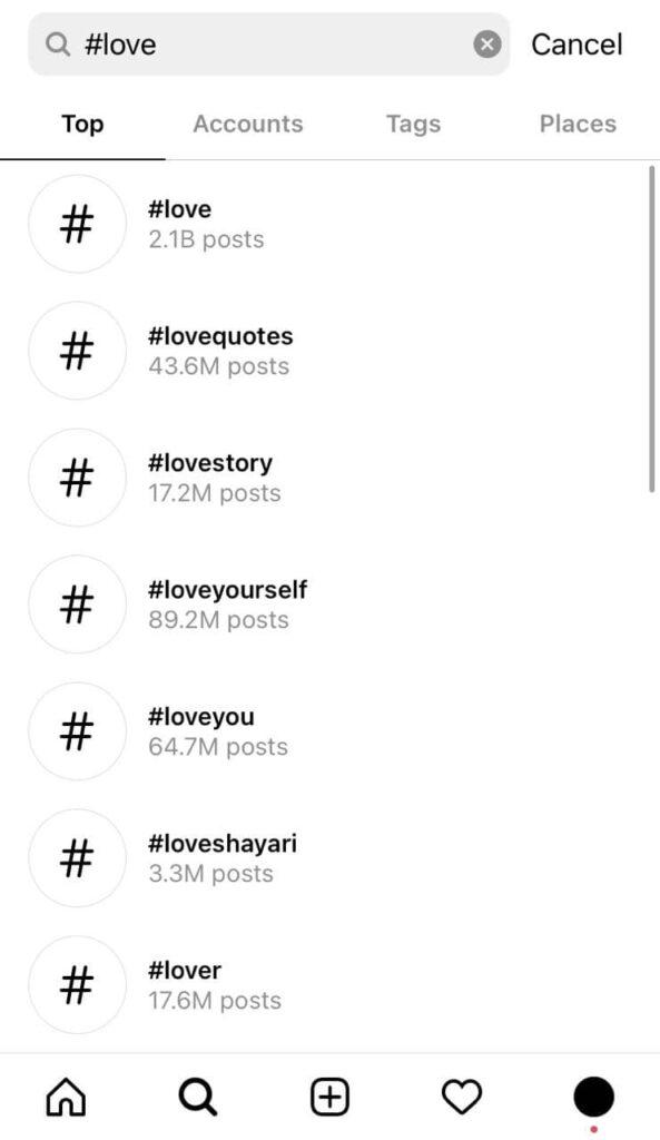 hashtags instagram 