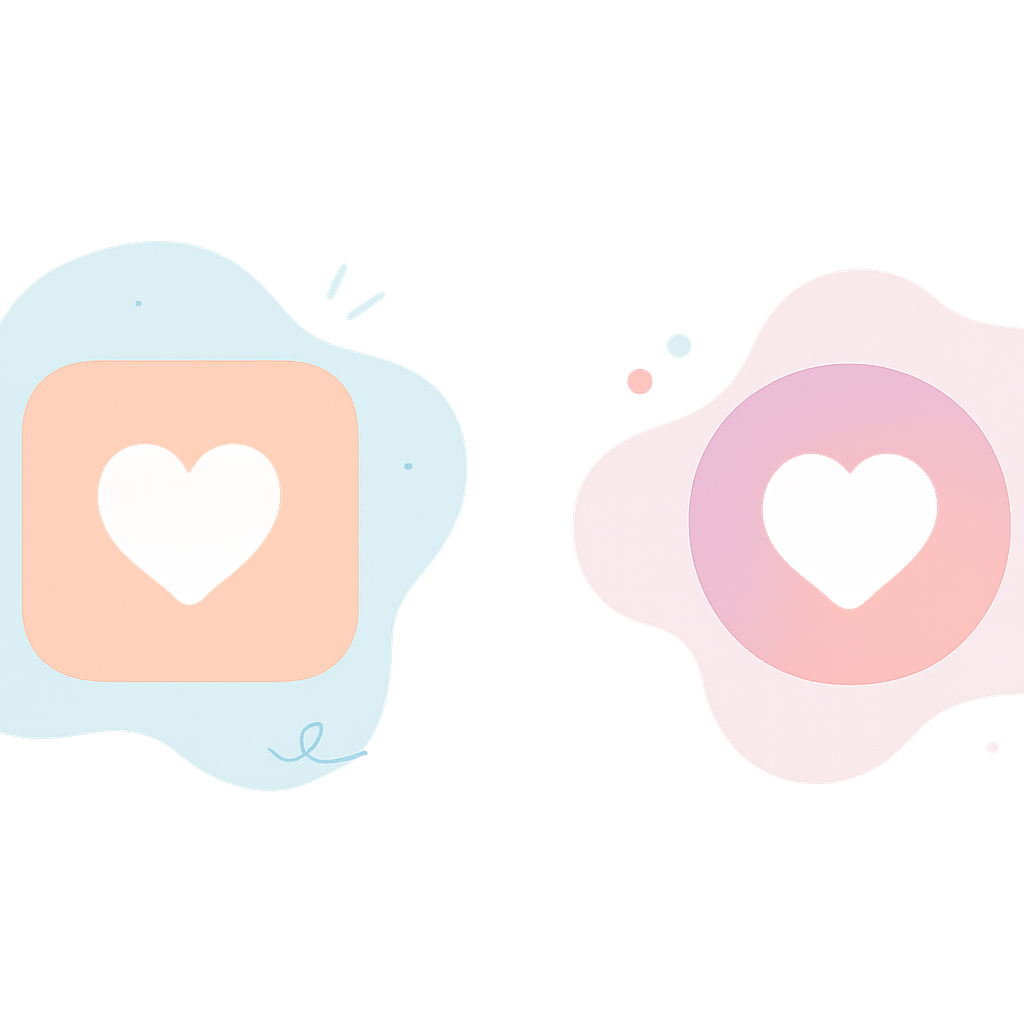 Cœur blanc dans une pastille pastel, illustration légère symbolisant les likes TikTok.