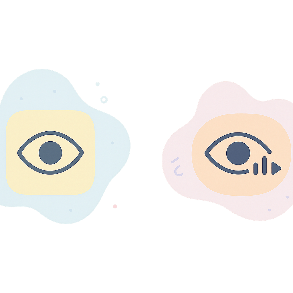 Œil stylisé minimal sur fond pastel, illustration légère pour les vues TikTok.