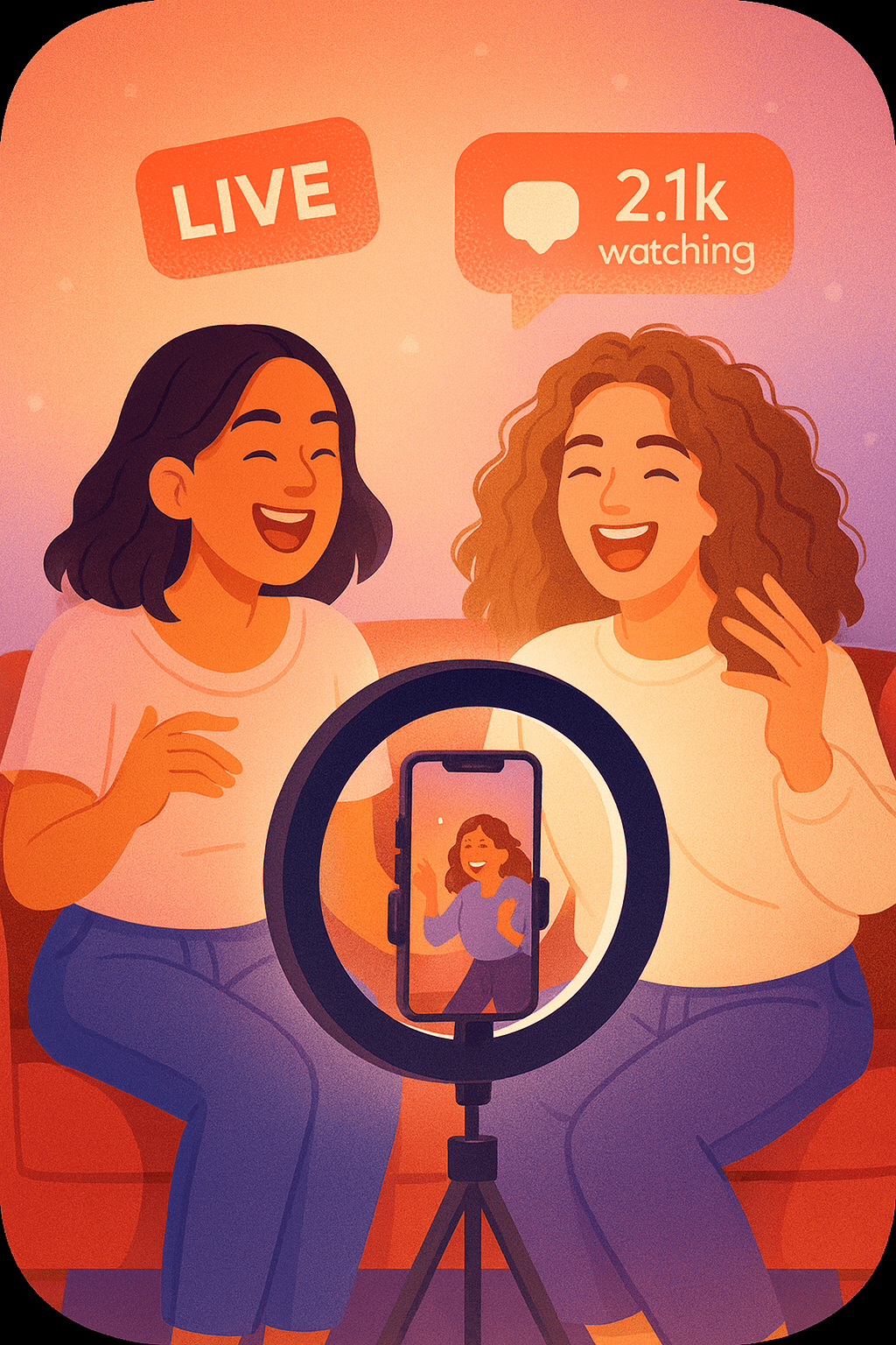 Créatrices en direct sur TikTok, indicateurs d’audience visibles