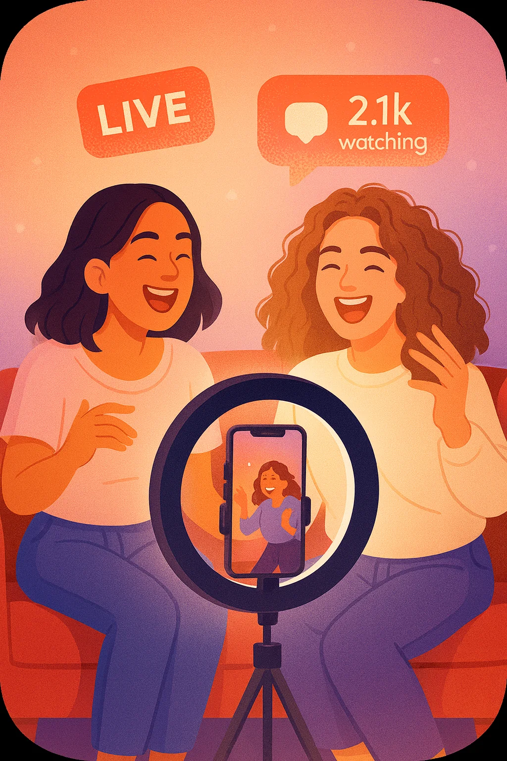 Créatrices en direct sur TikTok, indicateurs d’audience visibles