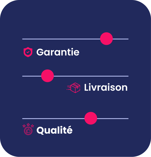 Options : livraison progressive, garantie de remplacement, qualité Premium, express.