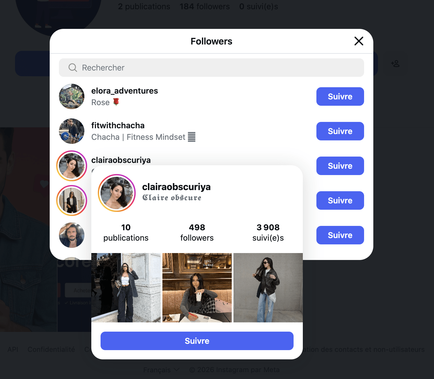 Profil abonné Instagram réel avec publications et bio - compte témoin AnotherFollower